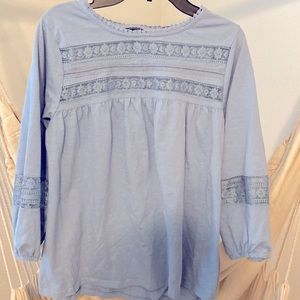 Bella baby blue lace long sleeve